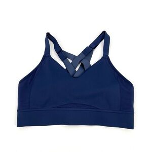 Brooks Drive Interlace Sports Bra Womens Size 34C 34D Blue Adjustable Strap